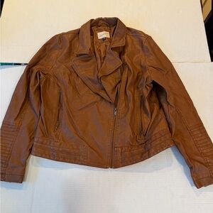 Universal Thread Brown Faux Leather Moto Jacket
